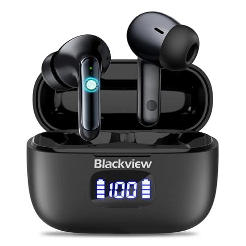 Blackview AirBuds 8 True Wireless Earbuds, Active Noise Cancellation, 56H Playtime, Bluetooth 5.3 HiFi, IPX7 Waterproof in Ear Sports Earbuds, Smart Touch Control, LED Power Display for Android iOS