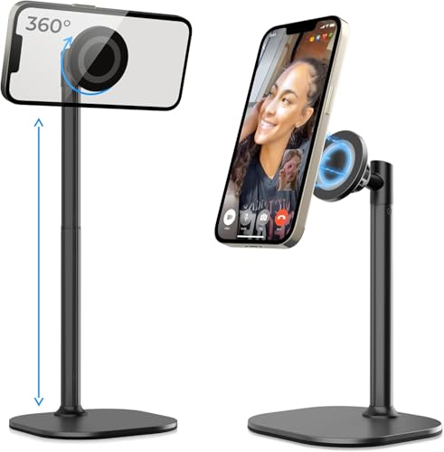 Cooper MagStand - Height Adjustable iPhone Stand for Desk | Magnetic iPhone Stand for Video Recording, iPhone Holder for Desk, iPhone MagSafe Stand for iPhone 16 (Pro Max Plus) 15/14/13/12 (Black)