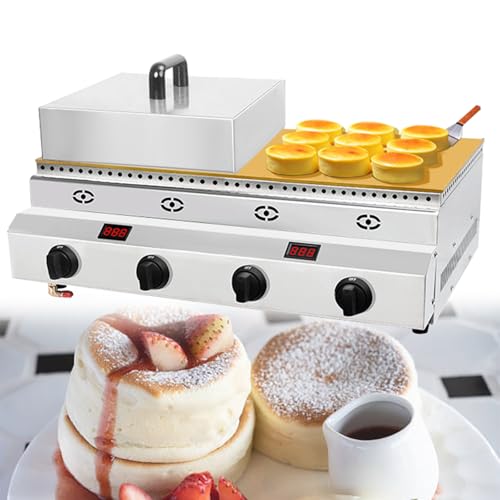 Commercial Souffle Machine, Gas Countertop Dorayaki Making Machine, Muffin Pancake Dorayaki Souffle Machine, Non-Stick Waffle Maker, Copper Heating Plates,B