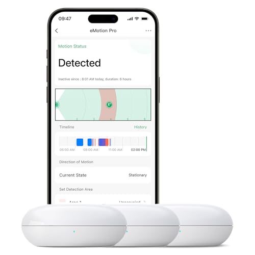 LinknLink Emotion Pro Presence Sensor,24Ghz mmWave Radar Motion Sensor,Motion2MQTT Home Assistant,Compatible with Alexa and Google Home,No Hub Required (Emotion Pro 3 Pack)