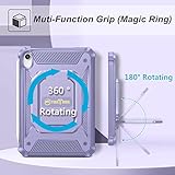 Fintie Case for iPad Mini 7 (A17 Pro, 7th Generation) 2024 / iPad Mini 6 (6th Gen) 8.3 Inch, [Tuatara Magic Ring] 360 Degree Rotating Shockproof Rugged Cover with Screen Protector, Purple