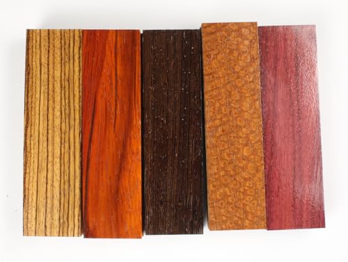 Payne Bros Custom Knives Variety pack of 5 wood scales, 5 INCH, for knife making - gun grps - craft supplies (VP18)