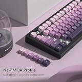 Womier MOA Keycaps Japanese, PBT Keycaps 60 75 100 Percent,Cute Dye-Sublimation 134 Keys Custom Keyboard Key Cap for Cherry Gateron MX Switches Mechanical Keyboards, Gradient Purple