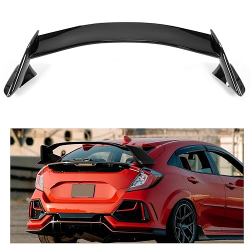 KUAFU Rear Trunk Spoiler Wing Compatible with 2016-2021 Honda Civic FK4 FK7 FK8 5DR Hatchback Type-R Style Trunk Lid Splitter Wing Air Deflector Glossy Black Plastic ABS