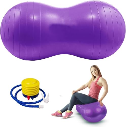 SURPZON Peanut Ball,Exercise Yoga Pregnancy Ball,Peanut Stability for Kids Therapy,Labor Birthing,Core Strength Training with Pump
