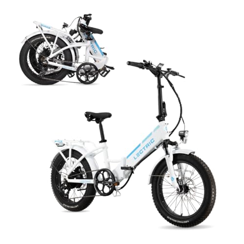 LECTRIC XP 3.0 Long-Range Electric Bike | Adult Folding Bikes - Weighs Only 64lbs | 65 Mile Range w/ 5 Pedal-Assist Levels | 28mph Top Speed - Class 1, 2, 3 eBike (Step-Thru, White)