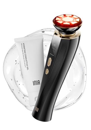 INIA Microcurrent Facial Device, 3-in-1 Facial Massager Red Light Therapy Beauty Device for Face and Neck Skin Rejuvenation Lifting, Tightening, Infusing, Effective Wrinkle and Puffiness Reduction