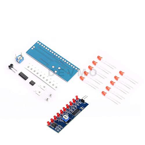 DEVMO NE555+CD4017 Running LED Flow LED Light Electronic Production Suite Control Board Module Capacitor Oscillator Clock Siganal DIY Kit DIY Kit