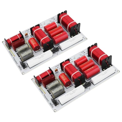 DriSentri 2pcs 3 Way Crossover for Speaker, 350W 3-Way Speaker System Audio Crossover Filters Frequency Divider Module Board