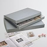 Lineco, Archival Newspaper Preservation Storage Box, Drop Front Design with Metal Edge, Acid-Free File Organizer, Preserveor for Photos, Documents, Scrapbook, Magazines, 22x15 Gray