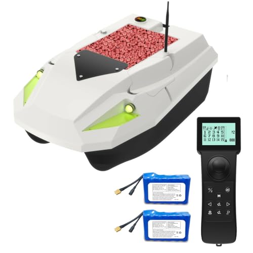 12V RC Fishing Bait Boat for Carp Fishing with GPS Auto Return, 3-Speed Gear, 2x15600mAh Batteries, Bottom Leak-Type Design, Low Battery Alarm, 100 GPS Points – Perfect for Bait and Hook Delivery