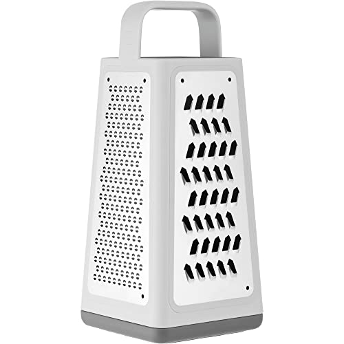 ZWILLING Z-Cut Tower Multifunctional Box Grater, Faster Grating Technology, Cheese Grater, Zester, Garlic grater, Slicer, Rasp Grater and more, Gray