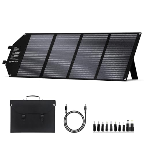 100W Portable Solar Panel for Power Station Generator, iPhone, Galaxy, Tablets, Foldable Solar Charger with USB QC 3.0/USB C/18V DC, IPX4 Waterproof Solar Panels for Camping Outdoor Van RV Trip