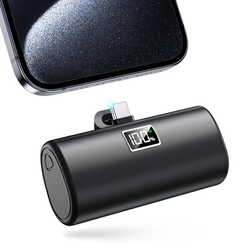 Portable Charger, 6000mAh for iPhone 15 16 Power Bank, USB-C Portable Phone Charger with Fast Charging (20W), Mini Battery Pack for iPhone 15 Pro/15 Plus/15 Promax/Samsung/Huawei Andriod - Black