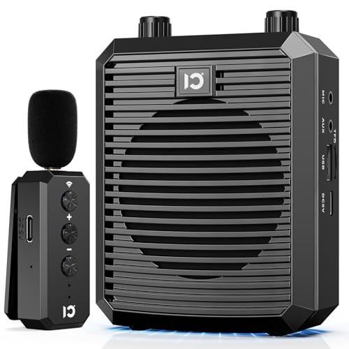 SHIDU 18W Voice Amplifier with Wireless Lavalier Microphone, Portable Speaker with 2.4G Wireless Microphone Rechargeable Personal PA System for Teachers Classroom Meeting Training