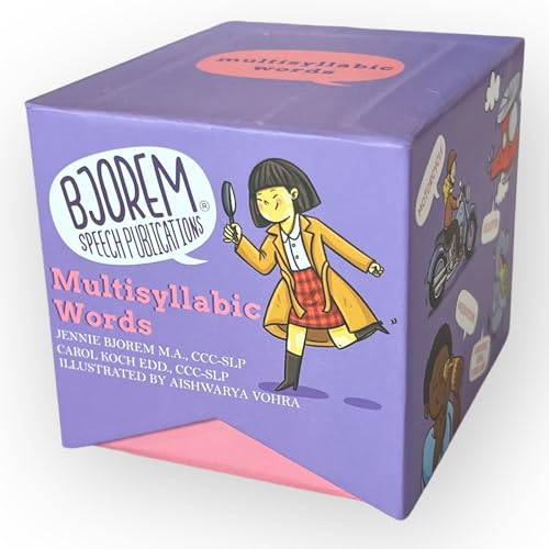 Bjorem Speech® Multisyllabic Words Deck for Speech Therapy - Inclusive, Functional, and Educational Resource Autism, Childhood Apraxia of Speech, Phonological Disorder - 78 Cards with 281 Target Words