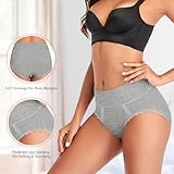 MISSWHO Cotton Black Underwear For Womens High Waist Postpartum Panties Soft Comfortable Breathable Underpants Ladies 6 Pack Size Medium