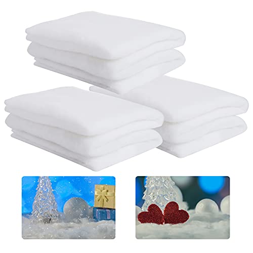 3 Pack 3 x 8 Ft Fake Snow Blanket, Thickened Christmas Faux Snow Sheet Artificial Snow Roll for Crafts Christmas Birthday Gifts Village Display Photo Prop