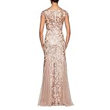 Alex Evenings Women's Long Fit and Flare Mother of The Bride Dress with Godet Detail (Petite and Regular Sizes), Rose Gold, 14P