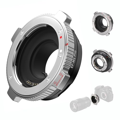 VILTROX EF-M1 Pro Lens Adapter, Auto Focus Ring Mount Adapter Lens Converter with Security Lock Compatible with Canon EOS EF/EF-S Lens to M4/3 MFT GH4 GH5 GF6 GX7 E-M5 E-M10II E-PL5 Cameras