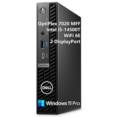 Dell OptiPlex 7020 MFF 7000 Mini Business Desktop Computer, 16GB DDR5 RAM, 512GB PCIe SSD, 14th Gen Intel 14-Core i5-14500T (Beat i7-13700T), WiFi 6E, 2 DisplayPorts, HDMI, Type-C, Windows 11 Pro