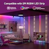 BTF-LIGHTING 2.4G WiFi DR04W SPI RGBW Controller RC03RF RF Remote Tuya APP/Smart Life/Google Home/Alexa Control Support SK6812RGBW SMD/FCOB WS2814 IC etc Addressable RGB+W LED Strip STA Mode