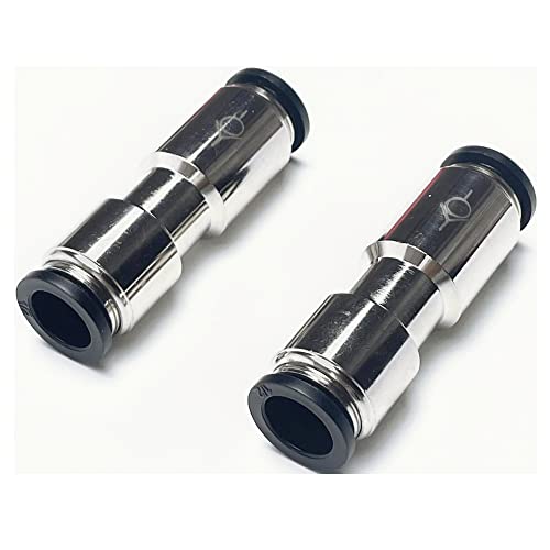 VETLEY PNEUMATIC Black Air Straight Union 1/2 Inch Tube OD Check Valve Quick Release Push to Connect Fitting CVPU1/2(Pack of 2)