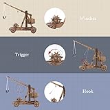 Toystub DIY 3D Wooden Puzzles for Adults Trebuchet Science Building Kit Model Catapult Engineering Kit Wood Assembly Gifts