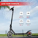 INVANTI E30 Electric Scooter with Smart APP, 19.9 Miles Range & 18 MPH, 350W Motor, 8.5" Solid Tires, Rear Suspension and Turn Signals, Foldable Electric Scooter for Adults and Teens