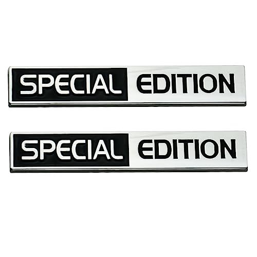 2Pc Special Edition Emblem 3D Fender Badge Car Truck Sticker Decal Fit for Universal Car Truck SUV (Chrome Black)