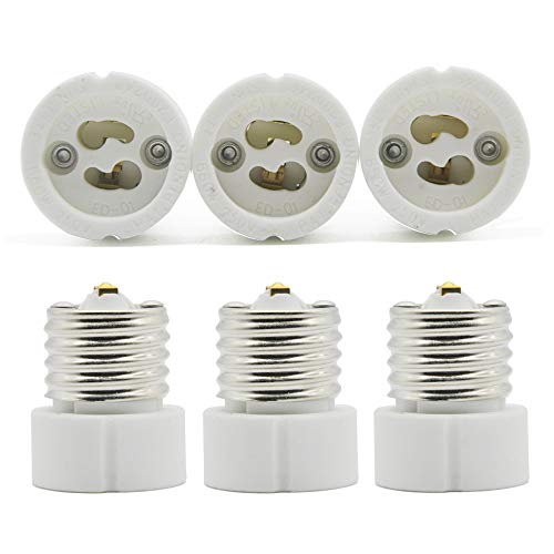 E26 E27 Edison Screw Socket to GU10 Bayonet Base Adapter,GU10 Ceramic Socket Converters for GU10 Halogen Bulb, GU10 LED Spot Light,UL Listed, 660W/250V