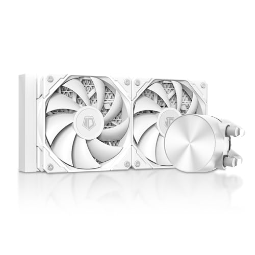 ID-COOLING FX240 PRO White Liquid CPU Cooler for Desktop - 240mm AIO Cooler, 2 x 120mm High-efficient Fans, Special CD Pattern Pump Header, Intel & AMD Compatible