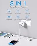 2 Pack US to Japan Travel Plug Adapter, Japan Power Adpter with 4 Outlets 4 USB Ports(2 USB C), Type A Plug Adapter for Amercian USA to Japanese China Canada Mexico Philippines Peru