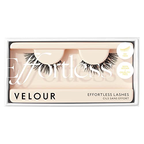 Velour Effortless Lashes, Natural Looking False Eyelashes, Fluffy & Lightweight No Trim Eyelashes, Reusable Fake Lashes For All Eye Shapes, Vegan & Cruelty-Free, Lash Glue not Included (No Drama)