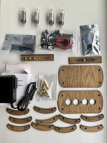 Nixie Tube Clock Kit DIY IN14 (With tubes) and Wooden Enclosure. (12 hours format)