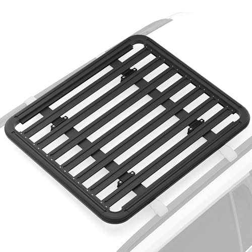WILDROAD Aluminum Roof Platform, 55" x 47" Universal Flat Roof Rack Heavy Duty Roof Rack Platform with 10 Sets Eye Bolt Nut and T-Screws Anchoring Kit Fits for SUV, Truck