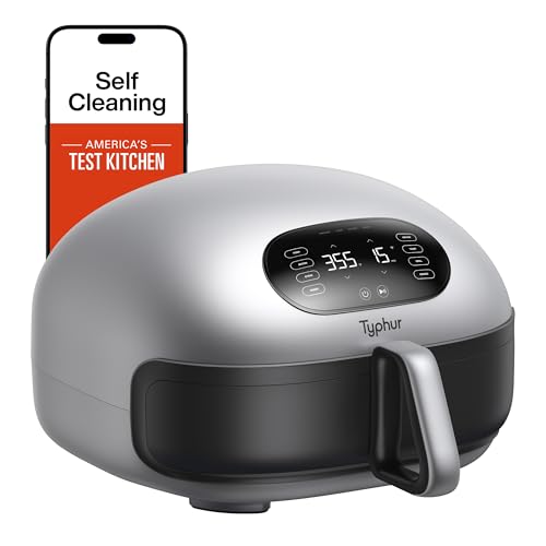 Typhur Dome 2 Air Fryer, Extra Large Airfryer with Superior Airflow, Self-cleaning Smart Digital Fryer with PFAS free Basket for Quick Easy Meals, Up to 32 Chicken Wings Capacity [New Version]