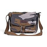 Gootium Canvas Messenger Bag - Vintage Crossbody Shoulder Bag Military Satchel, Camo