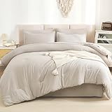 Litanika King Size Comforter Set Linen - 7 Pieces Bed in a Bag King Beddding Comforter Sets, Solid Lightweight Bed Set with Comforter, Sheets, Pillowcases & Shams