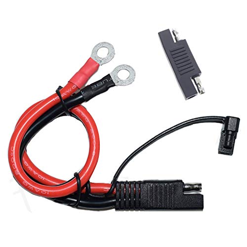 LIXINTIAN Battery Charging Cable SAE to O Ring Terminal Connectors Harness, 10AWG Quick Disconnect SAE Cable for Motorcycles, Cars, Etc, with 1 SAE Polarity Reverse Connector.