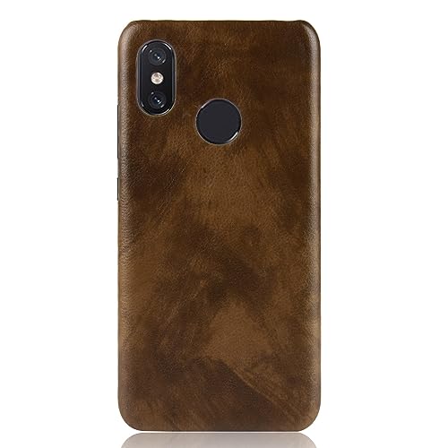 Phone Case for Xiaomi Mi 8 Case, [PU Leather]+[Hard Plastic] for Xiaomi Mi 8 Protector Case, Non-Slip Shockproof for Xiaomi Mi 8 Phone Cover Brown