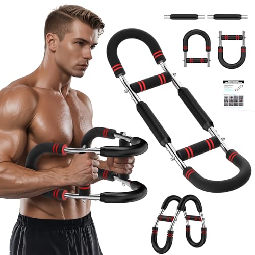 SINOCHIP Adjustable Power Twist Arm Trainer (30-120 lbs), Arm Trainer for Men、Chest Workout Equipment, Anti-Bending Spring No Deformation, Portable Upper Body Home Fitness Equipment, Unisex
