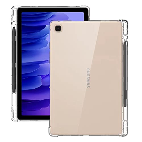 Arlgseln Clear TPU Protective Case for Galaxy Tab S6 Lite 10.4 inch 2020/2022/2024 SM-P610/P615/P613/P619/P620/625/P627 with Side S Pen Holder,Slim Transparent Shockproof Cover+Pencil Holder (SM-P610)