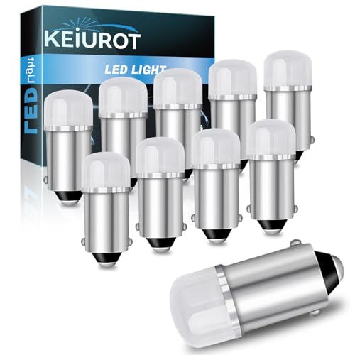 Keiurot GE 44 47 755 756 1893 1895 1847 Bulb BA9S DC/AC 6.3V 6V Bayonet Led Bulb for Pinball Led Bulbs Pinball Machine Light Bulb Lamp, Pack of 10 (Warm White)