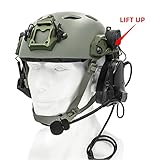 HEARFALCOM Double Comta iii Tactical Headset ARC Helmet Rail Mount Civilian Version and PTT Adapter U94 PTT Compatible Kenwood Plug Walkie-Talkie (BK)