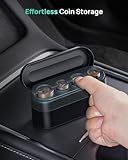 HALOBLK Larger-Capacity Coin Holder for Car Change Holder Organizer, Compatible with Most Car & Trucks, Black