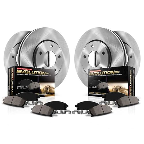 POWERSTOP KOE6781 Front and Rear Autospecialty Replacement Brake Kit with Brake Rotors and Ceramic Brake Pads For 2014 2015 Acura ILX | 2013 2014 2015 Honda Civic EX, EX-L
