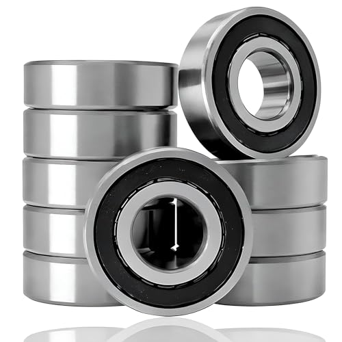 10 PCS 6203-2RS Double Rubber Seal Deep Groove Ball Bearings 17x40x12mm, Pre-Iubricated for High RPM, Stable Performance and Cost Effective 6203-RS Bearings.