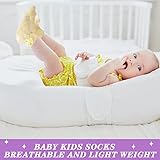 Hillban 9 Pairs Baby Lace Socks Girls' Ruffle Socks for Newborn Infants Princess Frilly Lace Cotton(0-6 Months,Multicolor)