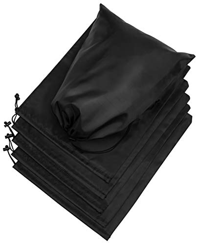 PALTERWEAR Drawstring Bag - Nylon Cinch and Ditty Stuff Pouch with Toggle (12 x 16-6 pack, Black)